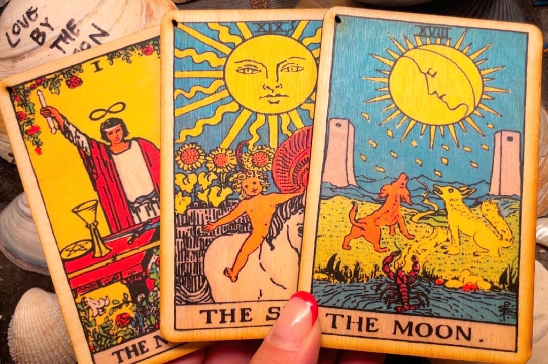 The Sun” Tarot Card Wood Burned Incense Holder/ Witchy Incense