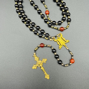 Obsidian and Carnelian 5 Decade Rosary