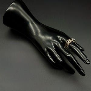 Alien/Angel ring band with sterling silver and gold US size 9 image 18