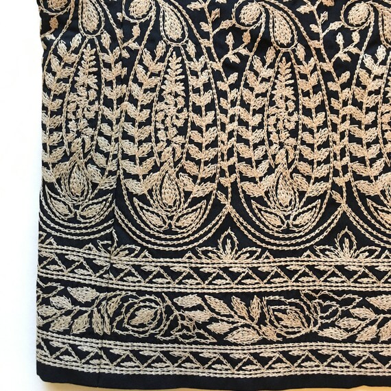 Vintage Talbots Black Silk Gold Embroidered Sleev… - image 8