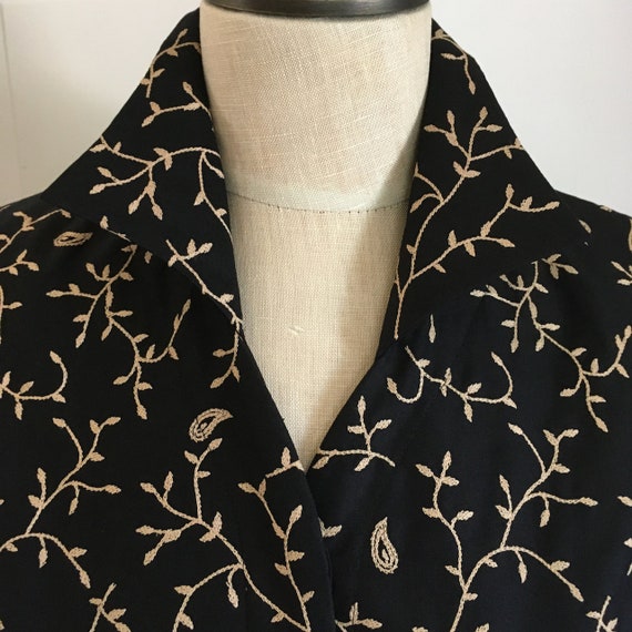 Vintage Talbots Black Silk Gold Embroidered Sleev… - image 6