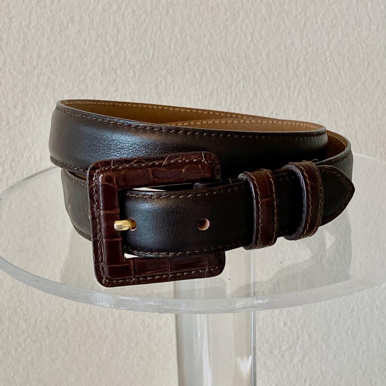 Vintage Talbots Leather Belt: Italian Made, Faux Snakeskin  display picture 1