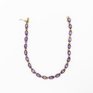 Amethyst Tennis Bracelet in 14k Yellow Gold