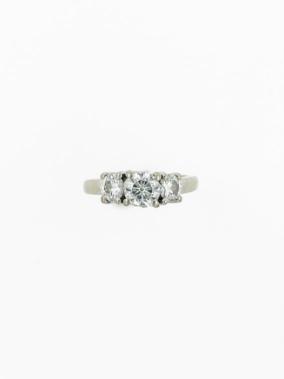 1.5 TWC Natural Diamond Three Stone Ring in 14k Wh