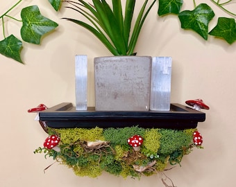 Mossy Mushroom Forest Shelf | Unique decor | Fairy | Handmade decor | Cottagecore