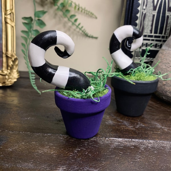 Beetlejuice Sandworm Mossy Mini Plant Pots | Planters | Unique Decor | Gothic Decor | Spooky Decor