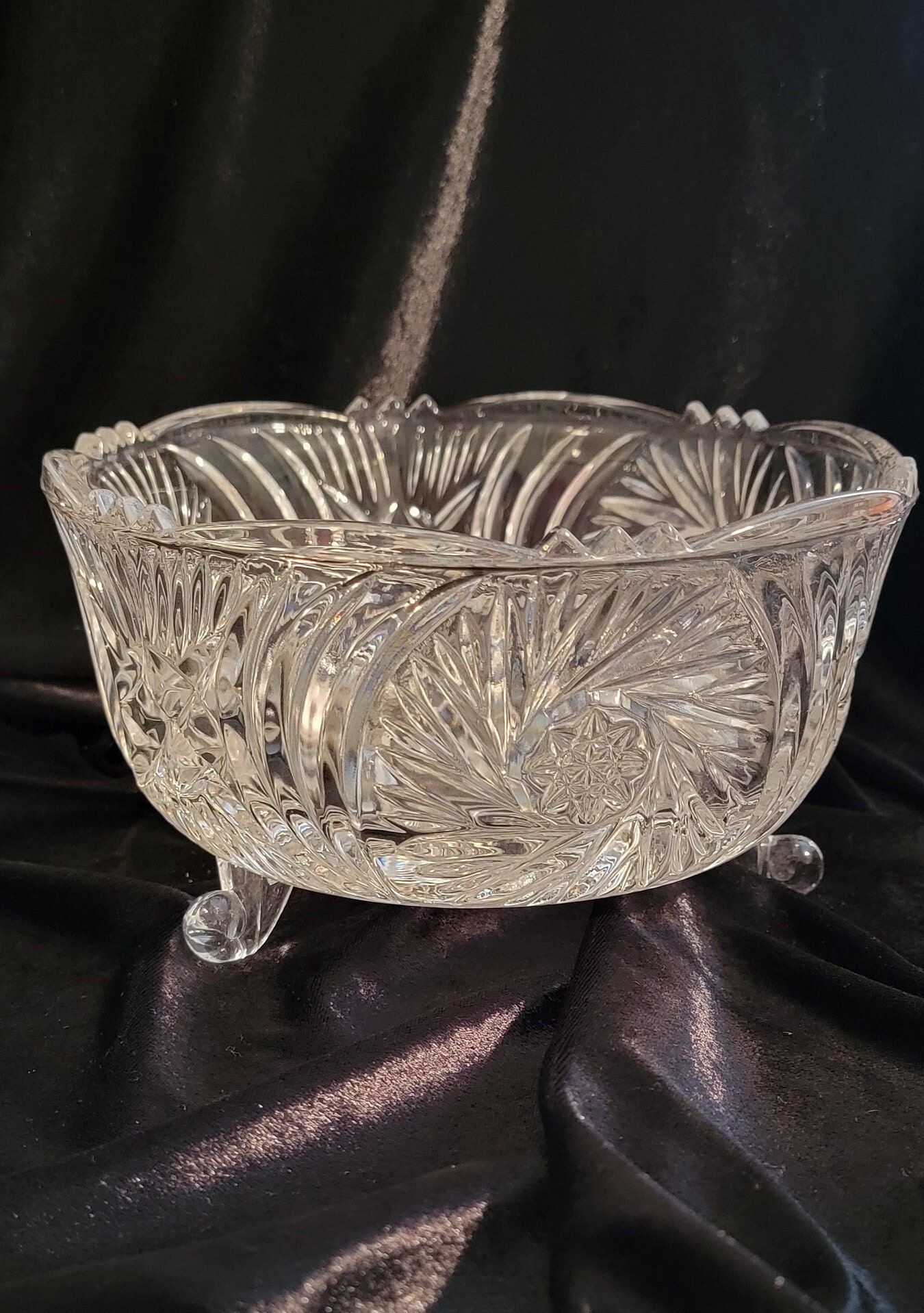 Annahütte Bavarian Lead Crystal Footed Bowl Etsy