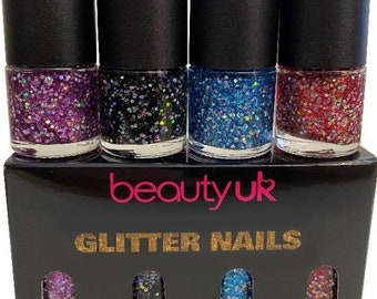 BeautyUK. VivaMK. Vegan. Galaxy Glitter Nail Box Set Polish Range