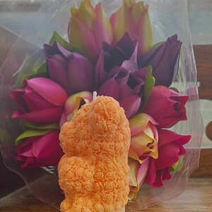 Made to order Orange Teddy with Love Heart. Made with a Rapeseed and coconut blend Vegan Friendly. Kosher and Halal Certified image 2