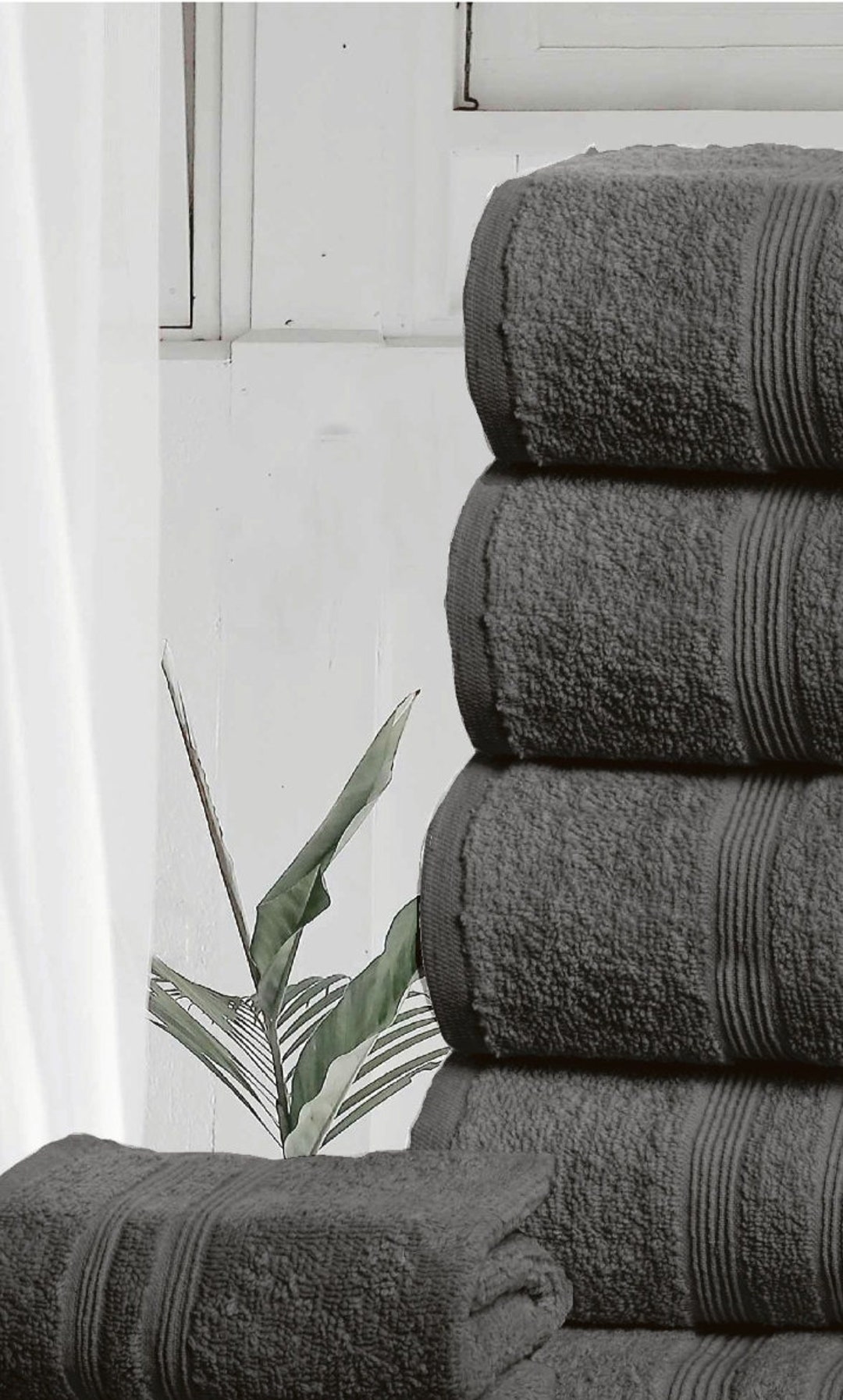 Shop Adrien Super Soft 6 Piece Cotton Towel Set Dark Gray, Bath Towels