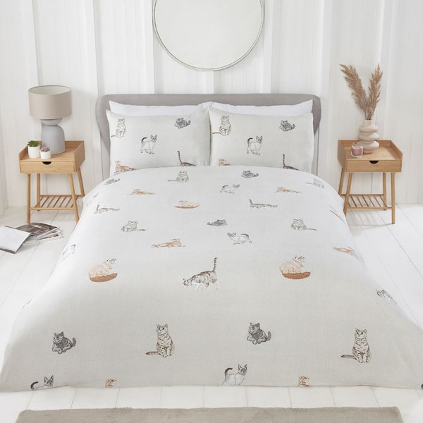 Purrfect Natural  - King Size - Reversible - Cats