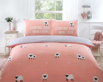 Cot Bed Bedding Duvet Cover Set Counting Sheep and Little Stripes Black and White Pure Cotton Reversible Monochrome Etsy