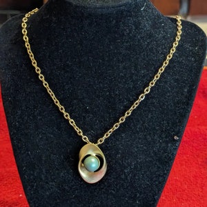 Signed Gold Tone Necklace and Earring Set