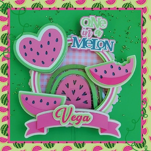 One in a Melon Cake Topper, Watermelon Decoration, Watermelon Birthday Decoration, One in a Melon Party, One in a Melon First Birthday