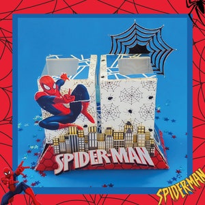 Personalized Spiderman Hubba Bubba Party Box, Birthday Decoration