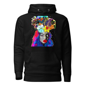 Galaxy Moon Goddess Hoodie (Unisex)-Psychedelic Trippy Art Hoodie - Pocket Hoodie - Cozy Hoodie-Lightweight Cotton Hoodie - Aesthetic Hoodie