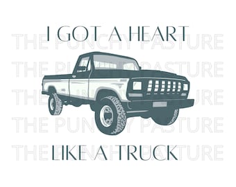 Coeur comme un camion PNG pour DTF/DTG/Sublimation