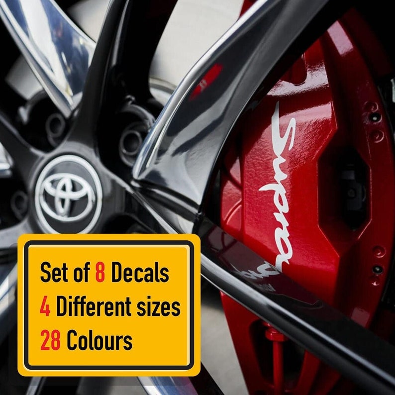 8 X Toyota Supra different Style Brake Caliper Vinyl Decals Etsy