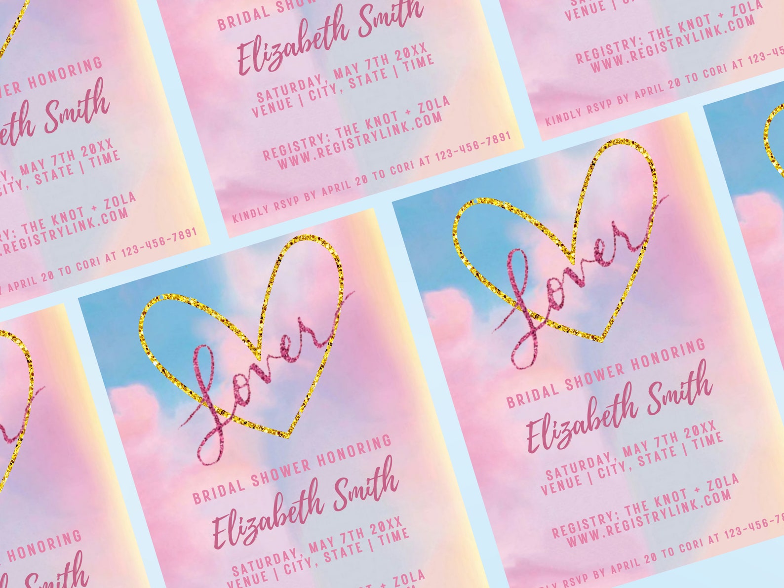 Lover Bridal Shower Invitation & RSVP Card Bundle Taylor Swift Theme