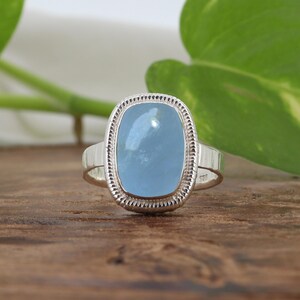 Real Aquamarine Ring | Natural Aquamarine Pear Shape | 925 Sterling Silver | Personalized Gifts | Handmade Jewelry | March Birthstone