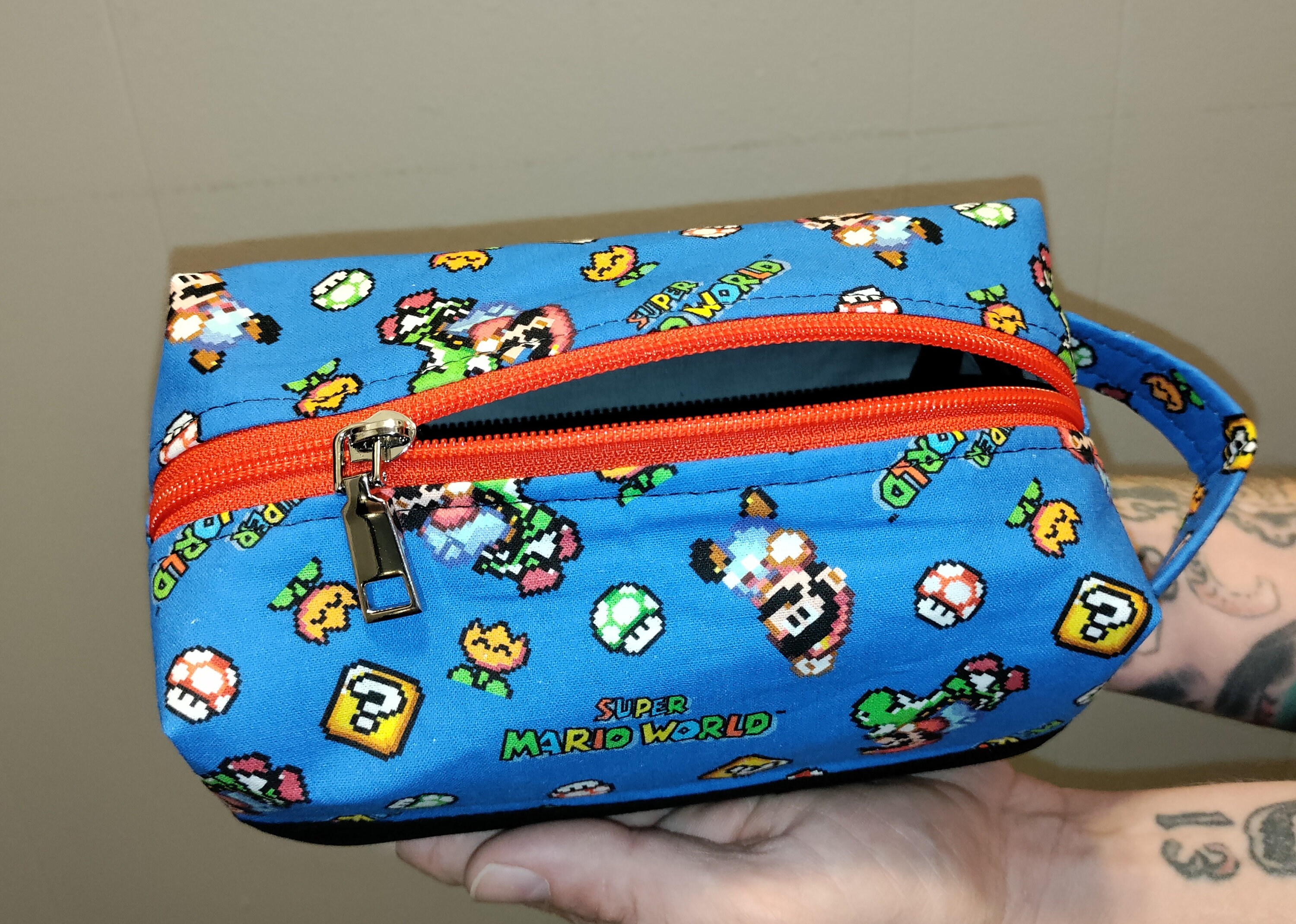 Fuovt Super Mario Zipper Pencil Case for Toy and Pen Storage Bag A 