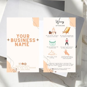 Editable Waxing Aftercare Business Cards