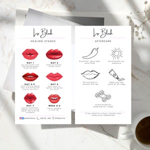 PMU Lip Blush Aftercare Card