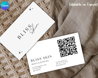 Business Card Esthetician QR Code | Editable Template