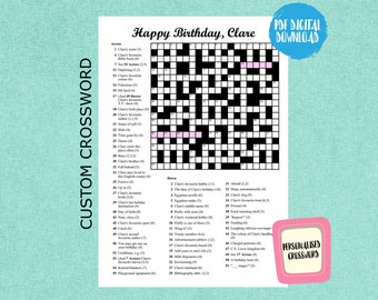 Crucigrama de cumpleaños personalizado: Hoja de actividades personalizada (Descarga PDF tamaño A4/Carta/Oficio)