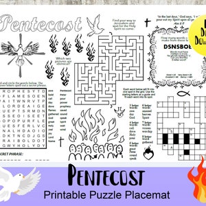 PENTECOST, Puzzle Sheet, Digital download, Printable puzzle sheet, PDF, Activity sheet, puzzle sheet, Christian Faith, Holy Spirit