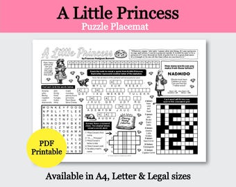 A Little Princess-puzzelplacemat: activiteitenblad literatuur (digitale pdf-download)