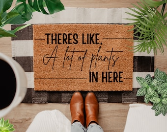 Plant Life Doormat, Plant House Outdoor Rug, Plant Mom Gift, Green thumb Gift, Plants Welcome Mat