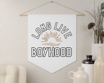 Long Live Boyhood Pennant | Sunshine Banner For Boys Room