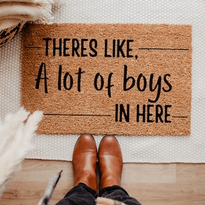 House Of Boys Doormat, Boy Mama Decor, Mom Christmas Gift