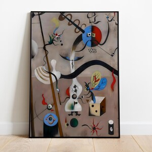 Joan Miro Vintage Art Exhibition Poster, Abstract beautiful Art Print, Surrealist Wall Decor,(JM-04)