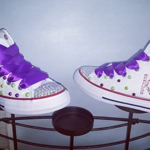 Children&#39;s Custom Converse Style Birthday Bling