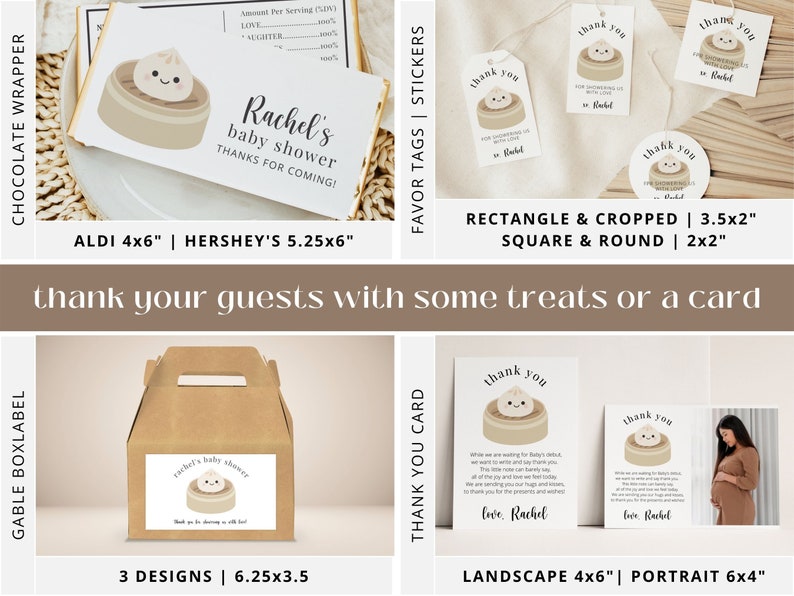 Dumpling Baby Shower Invitation Bundle Bao Baby Shower Etsy