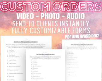 Moduli d'ordine personalizzati Megapack per sex work, Onlyfans, Loyalfans, Twitter, Instagram, Content Creator, Sex Worker Personalizzabili