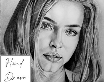 Sketch Commission Portrait, Custom Pencil Drawing Art. Personalized Hand Drawn Portrait From Photo. Birthday, Anniversary, Wedding Gift