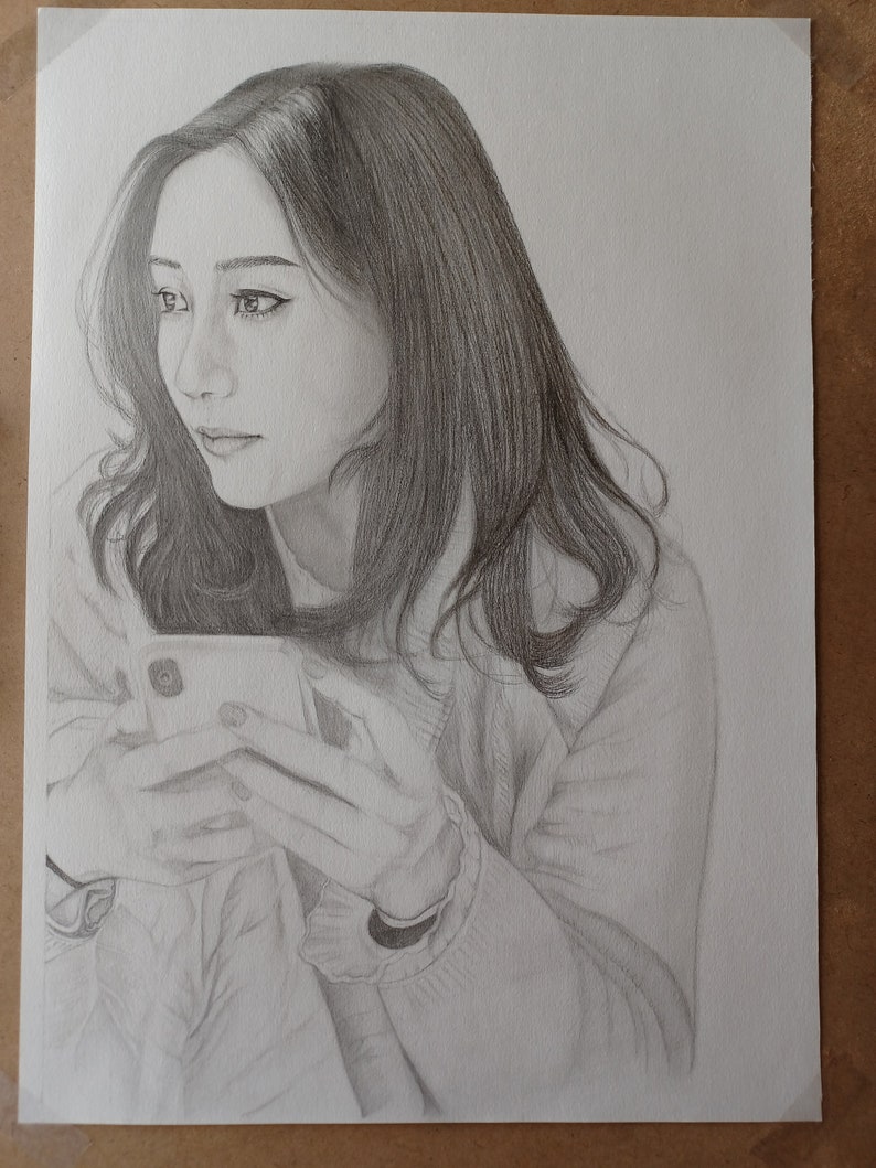 Sketch Commission Portrait Custom Pencil Drawing Art Etsy