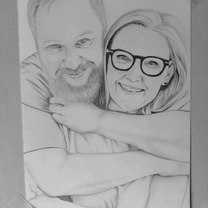 Couple Portrait Custom Pencil Drawing