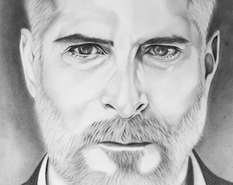 Men Pencil Portrait Male Face Hand Drawing From Photo. Custom Sketch Commission, Birthday, Anniversary, Wedding Gift.