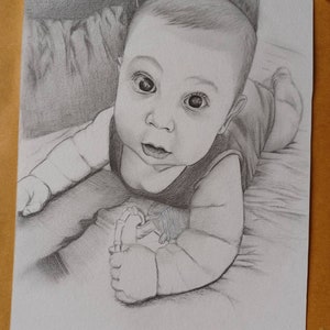 Personal Made To Order Pencil Hand Drawn Portrait From Photo image 9