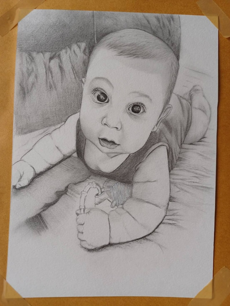 Personal Made To Order Pencil Hand Drawn Portrait From Photo image 9
