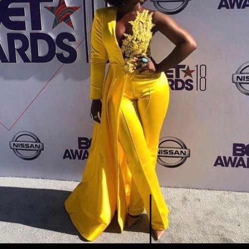 Yellow Wedding Jumpsuit Wedding Reception Jumpsuit Birthday Etsy