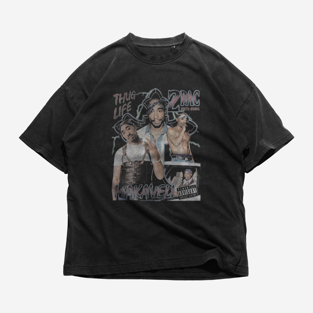 Rap & Hip-hop Black T-shirt Tupac, Vintage Rap Graphic Tee, 90s Hip-hop ...