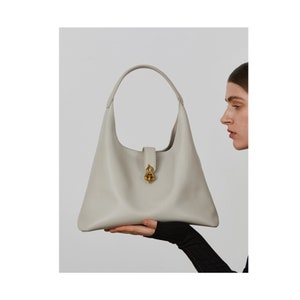 White leather bag, minimalist shoulder purse Bag, Black leather bag, Cognac leather bag, Caramel leather bag, Black leather bag