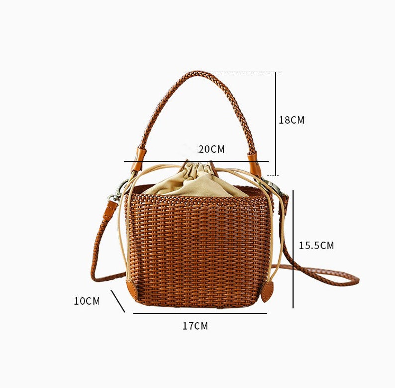 Leather Basket Bag,Handcrafted Ladies Bag,Leather Crossbody Bag, Handwoven Bag,Boho Summer Purse,Crossbody woven Bags, Holiday Bags image 4