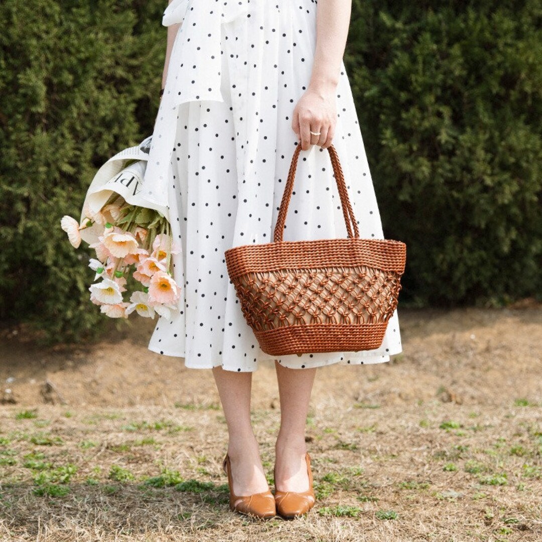 Largecapacity Leather Tote Bag, Hand Woven HOBO Bag, Summer Holiday