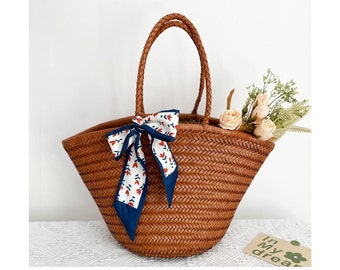 Handcrafted Woven Tote Bag ,Hand Woven  Ladies HOBO Bag, Summer Holiday Bag Active Made with Quality Leather - Beach Bag